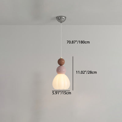 Moderne minimalistische mehrstufige Kugel Eisen PVC 1-Licht Pendelleuchte für Schlafzimmer 