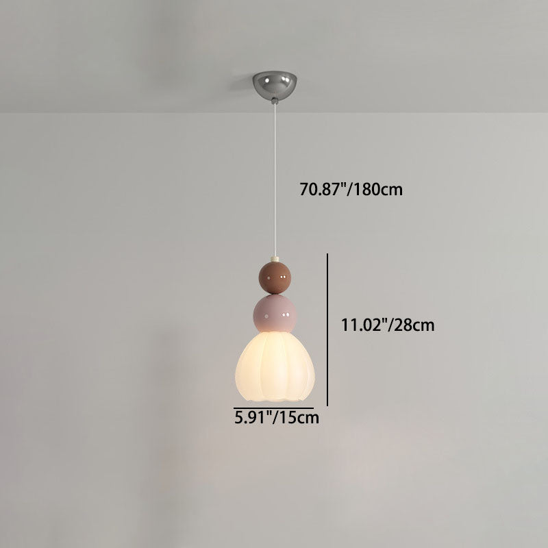 Moderne minimalistische mehrstufige Kugel Eisen PVC 1-Licht Pendelleuchte für Schlafzimmer 