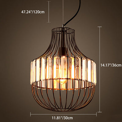 Industrial Personality Iron Cage Shaped 1-Light Pendant Light