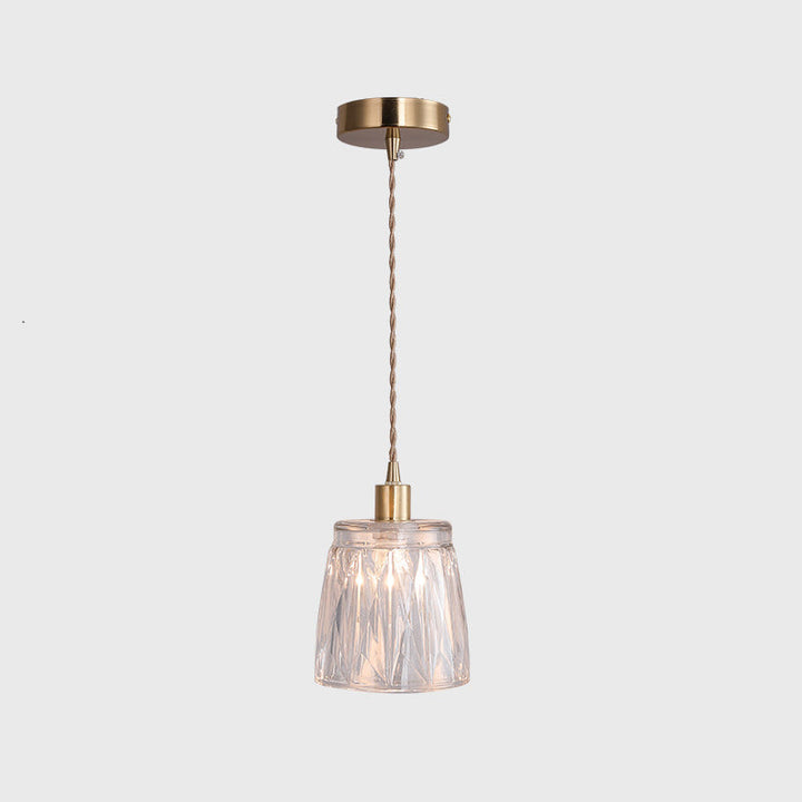 Zeitgenössische Luxus Messing Blume Glas Schatten 1-Licht Pendelleuchte für Wohnzimmer 