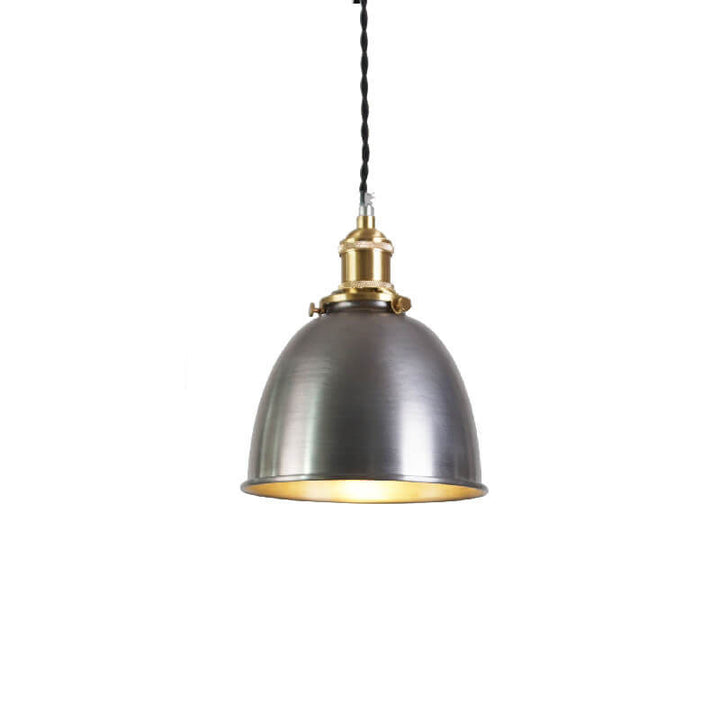Contemporary Industrial Iron Dome Geometry Silver Copper 1-Light Pendant Light For Living Room