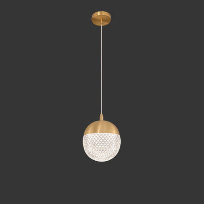 Moderne Luxus Hängeleuchte aus Vollkupfer Glas Zylinder Sphärische Diamant LED 