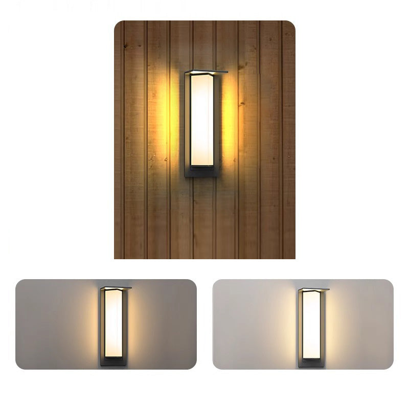 Lámpara de Aplique de Pared Exterior LED de Prisma Triangular de PC de Vidrio de Acero Inoxidable Solar Impermeable de Simplicidad Moderna para Jardín 