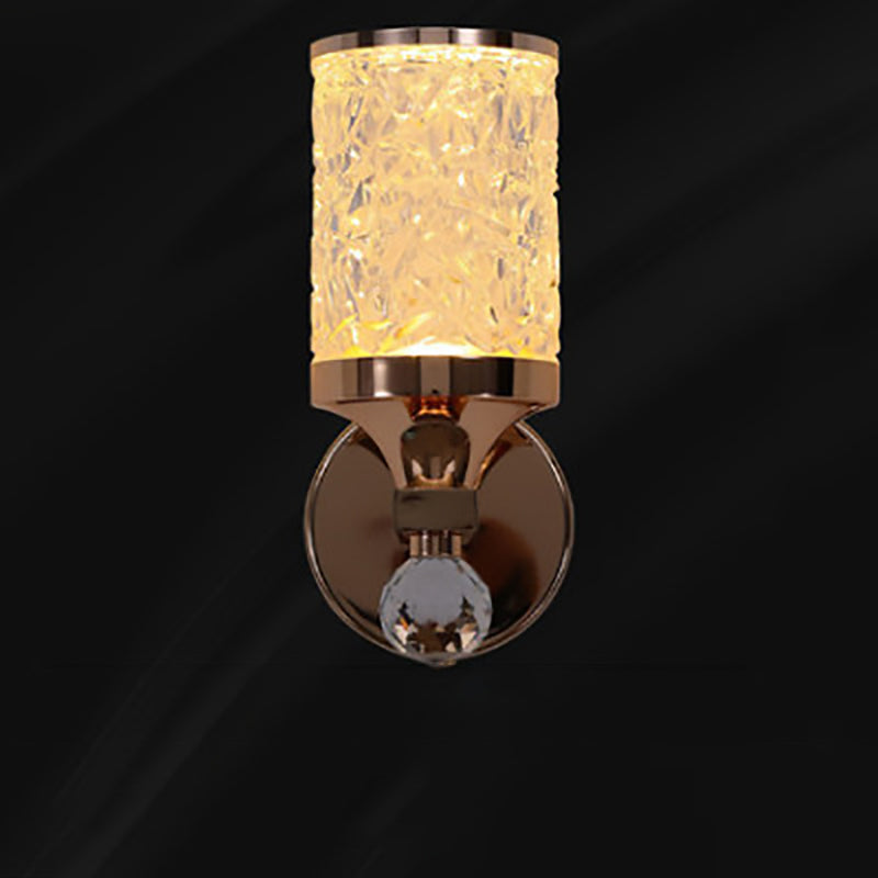 Modern Luxury Cylindrical Hardware Acrylic 1-Light Wall Sconce Lamp