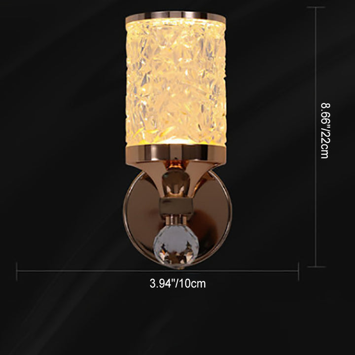 Modern Luxury Cylindrical Hardware Acrylic 1-Light Wall Sconce Lamp