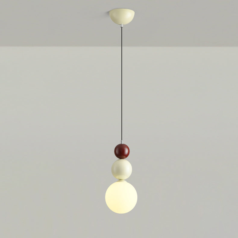 Zeitgenössische kreative Kugel Hardware Glas 1-Licht Pendelleuchte für Schlafzimmer 
