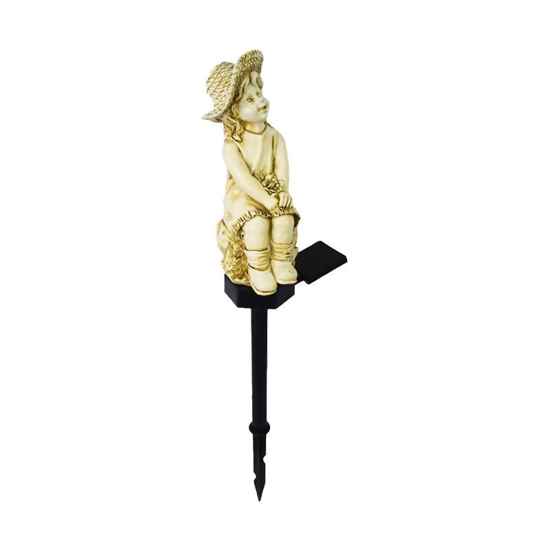 Luz de enchufe de suelo para jardín LED de resina plástica impermeable solar vintage tradicional 