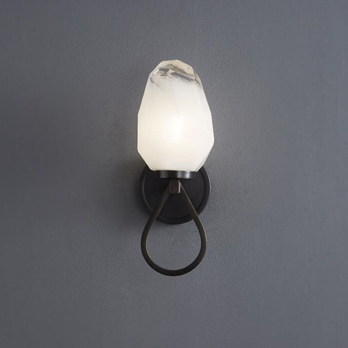 Moderne Luxus Messing Geometrische Glasschirm 1-Licht Wandleuchte für das Schlafzimmer 