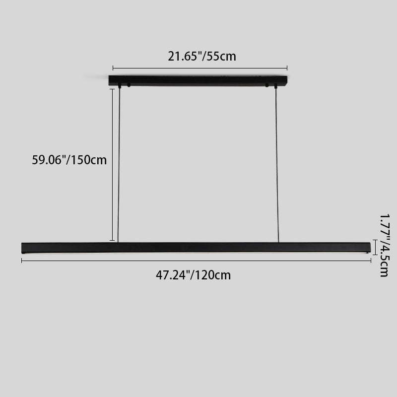 Moderne minimalistische LED-Pendelleuchte mit langem Streifen 