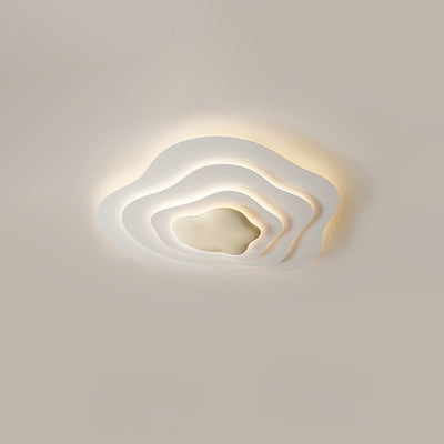 Plafonnier LED en résine nuage crème minimaliste moderne avec montage affleurant pour chambre 