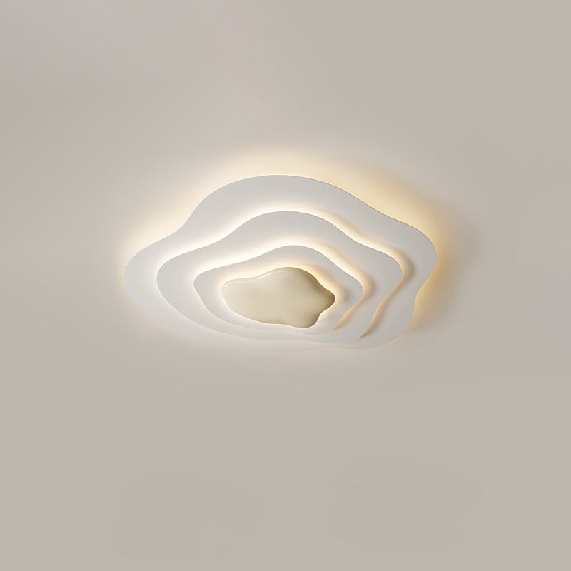 Plafonnier LED en résine nuage crème minimaliste moderne avec montage affleurant pour chambre 