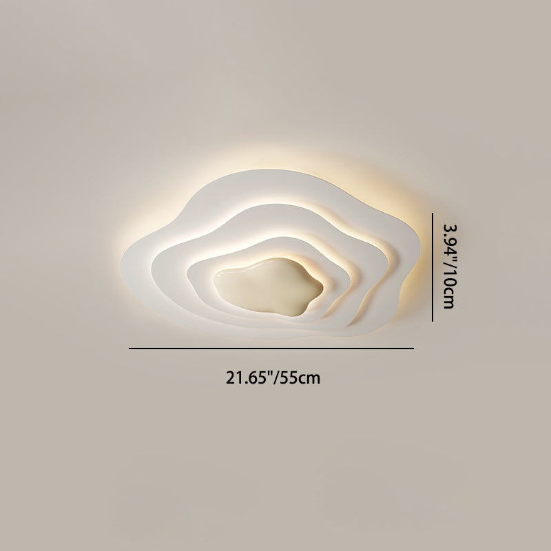 Plafonnier LED en résine nuage crème minimaliste moderne avec montage affleurant pour chambre 