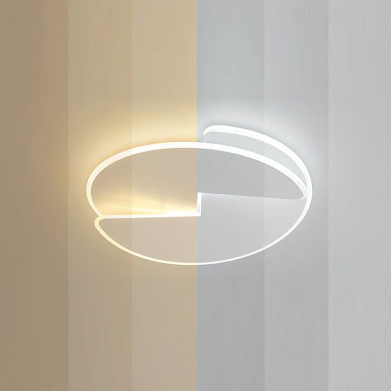 Plafonnier LED moderne minimaliste rond avec abat-jour en acrylique et fer pour chambre à coucher 