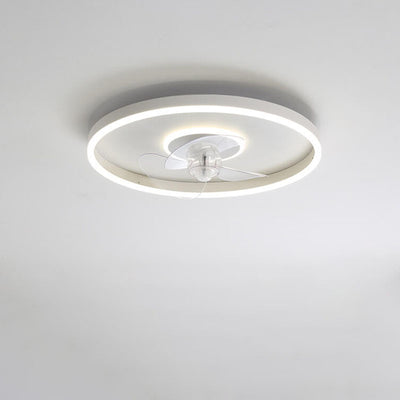 Nordic Minimalist Round Invisible LED Flush Mount Ceiling Fan Light