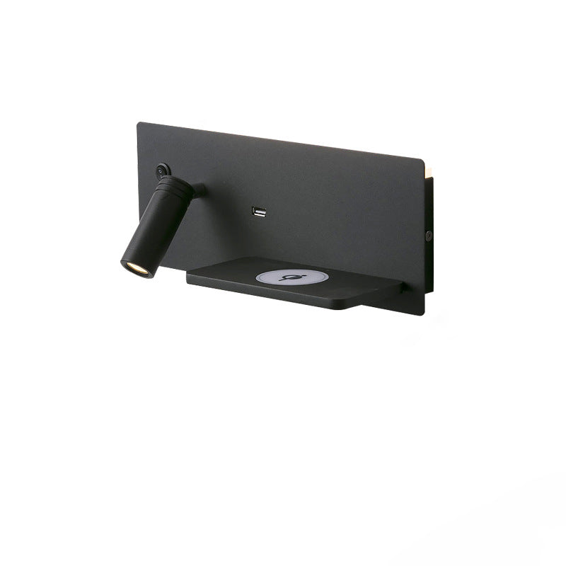Lámpara de pared con foco LED giratorio rectangular USB recargable industrial contemporáneo para dormitorio 