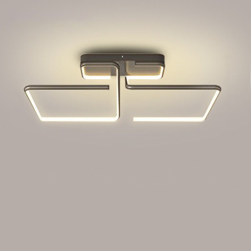 Modern Minimalist Aluminum Alloy Acrylic Lines LED Semi-Flush Mount Ceiling Light For Bedroom