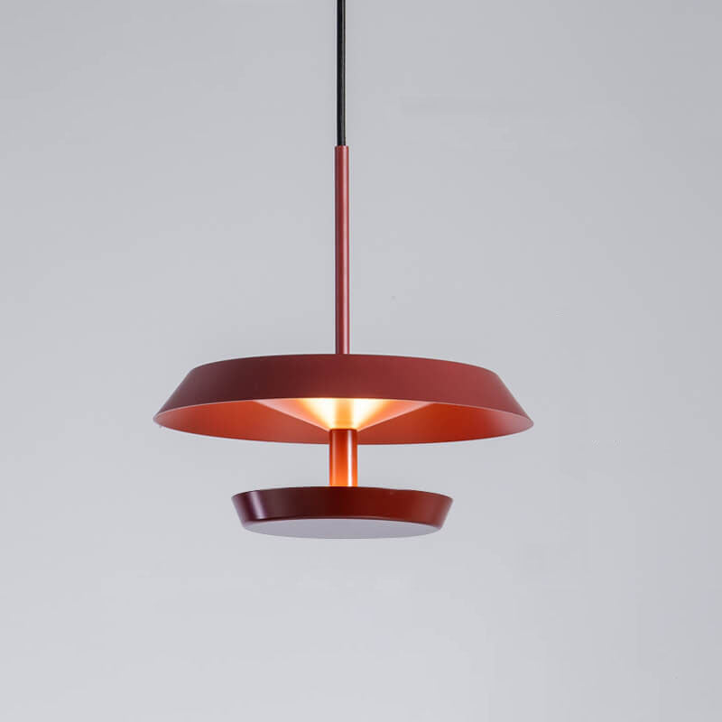Moderne minimalistische runde fliegende Untertasse aus Aluminium und Acryl LED-Pendelleuchte für das Wohnzimmer 