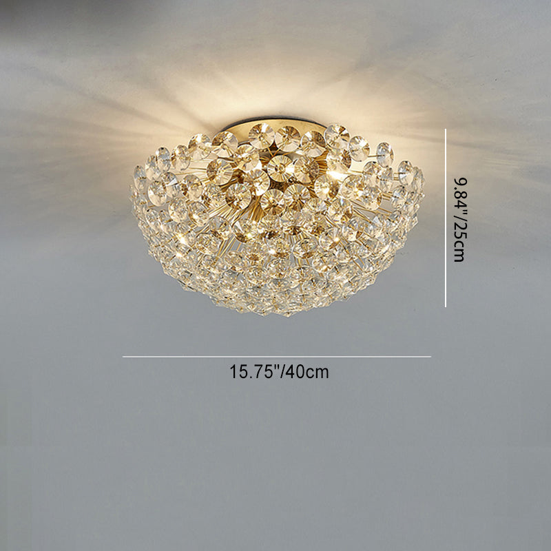 Zeitgenössische kreative Löwenzahn Aluminium Kristall 4/5/6 / Licht Unterputz Deckenleuchte für Wohnzimmer 
