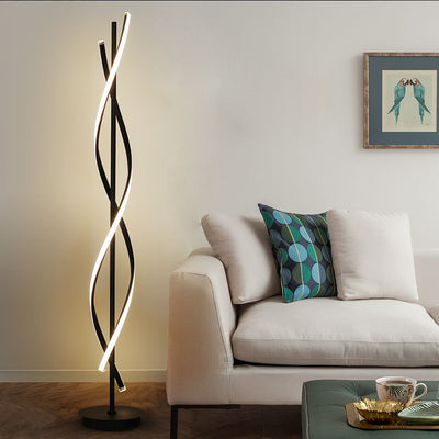 Minimalist 1-Light Spiral LED Standing Floor Lamps