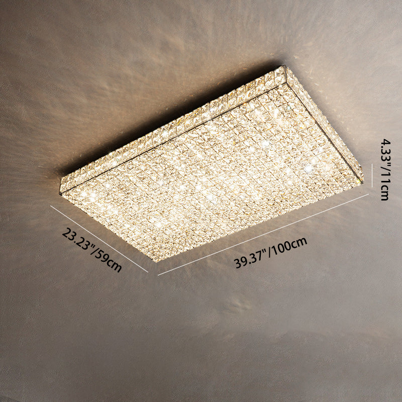 Moderne Luxus Edelstahl Kristall Quadrat Rechteckigen Würfel LED Unterputz Deckenleuchte Für Wohnzimmer 