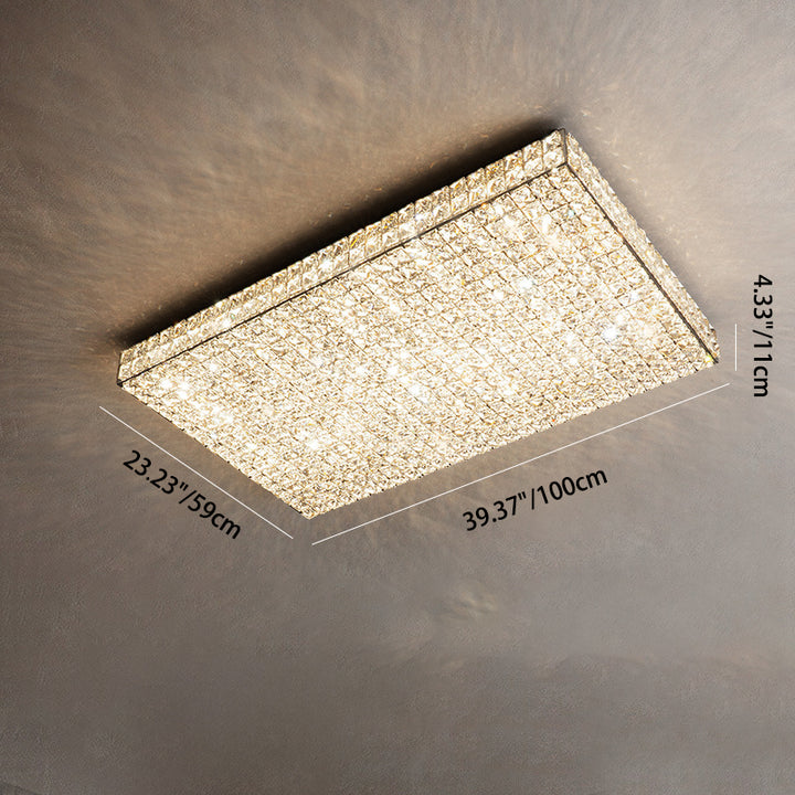 Moderne Luxus Edelstahl Kristall Quadrat Rechteckigen Würfel LED Unterputz Deckenleuchte Für Wohnzimmer 