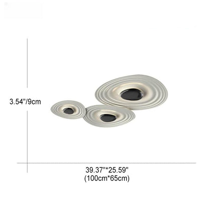 Plafonnier LED en aluminium ovale à ondulation d'eau irrégulière minimaliste moderne pour salon 