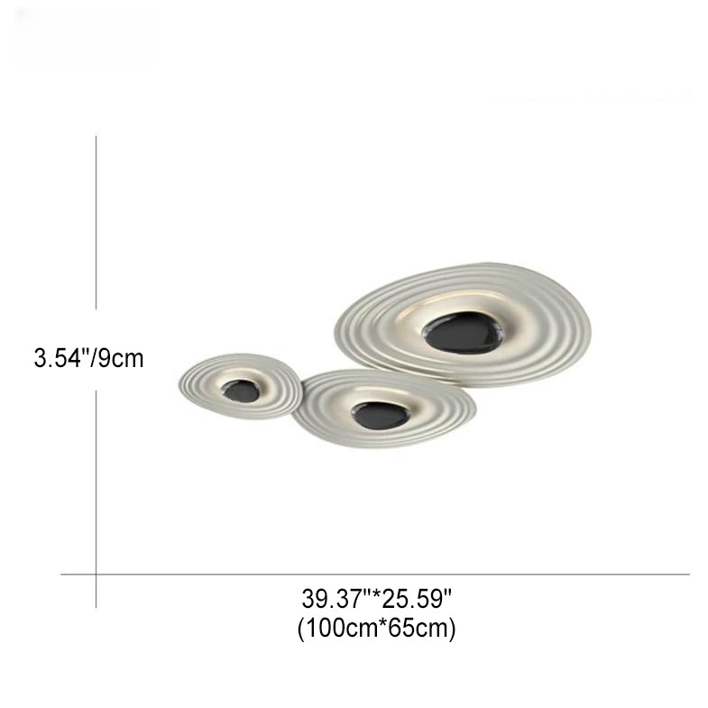 Plafonnier LED en aluminium ovale à ondulation d&