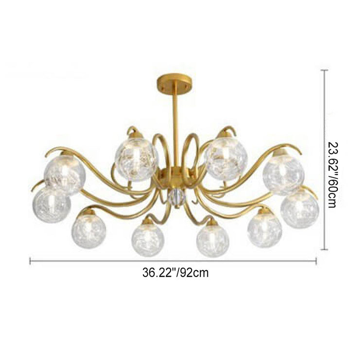 Modern Luxury Magic Bean Glass Gold Branch 6/8/10 Light Chandelier for Living Room