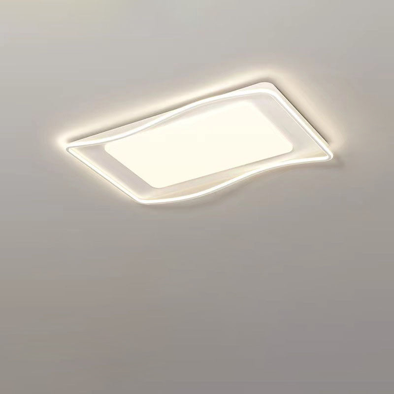 Plafonnier LED en fer carré rond créatif contemporain en PVC pour salon 