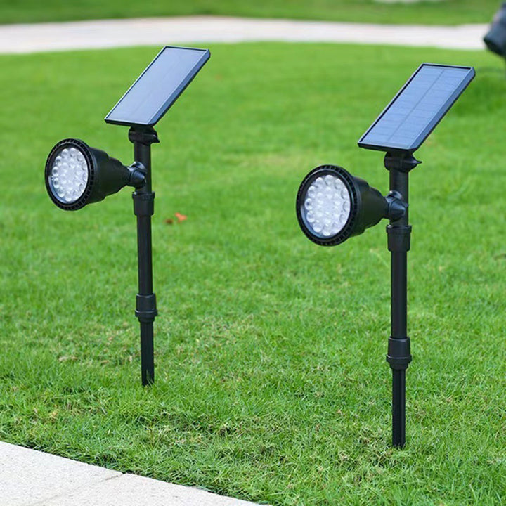 Projecteur LED Solaire Étanche en ABS Industriel Contemporain pour Pelouse avec Piquet pour Patio Extérieur 