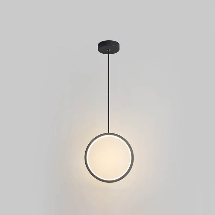 Modern Minimalist Round Iron Acrylic LED Chandelier For Bedroom