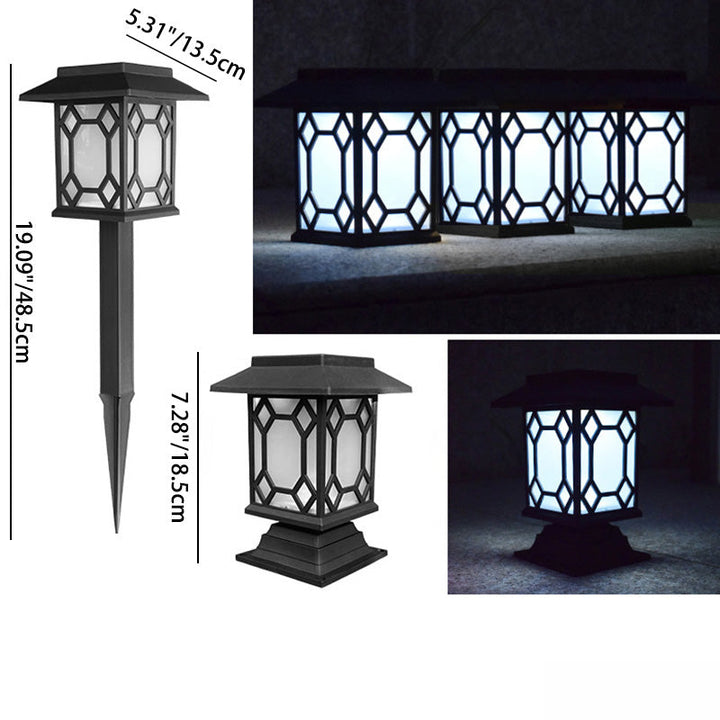 Iluminación LED de paisaje rectangular de plástico ABS PC solar impermeable tradicional europea para jardín 