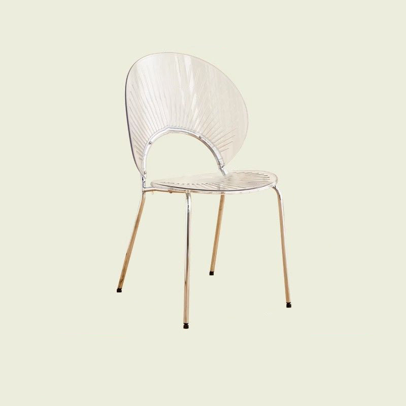 Moderner minimalistischer Stuhl aus ABS-Eisen mit Muschelschale und vier Beinen für das Wohnzimmer 