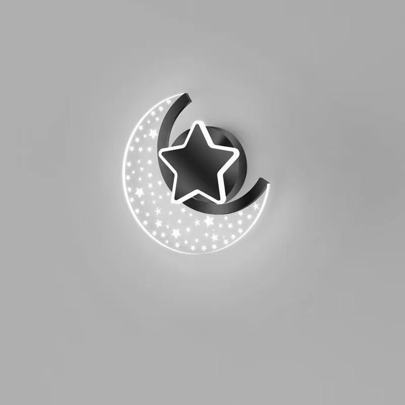 Applique murale LED Lune Étoile en fer aluminium acrylique de simplicité moderne pour chevet 