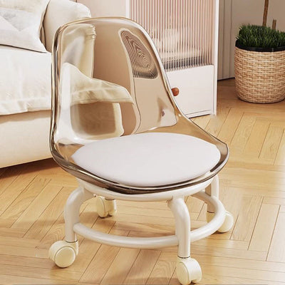 Modern Minimalist Plastic Leather Chair Roller Skating For Living Room