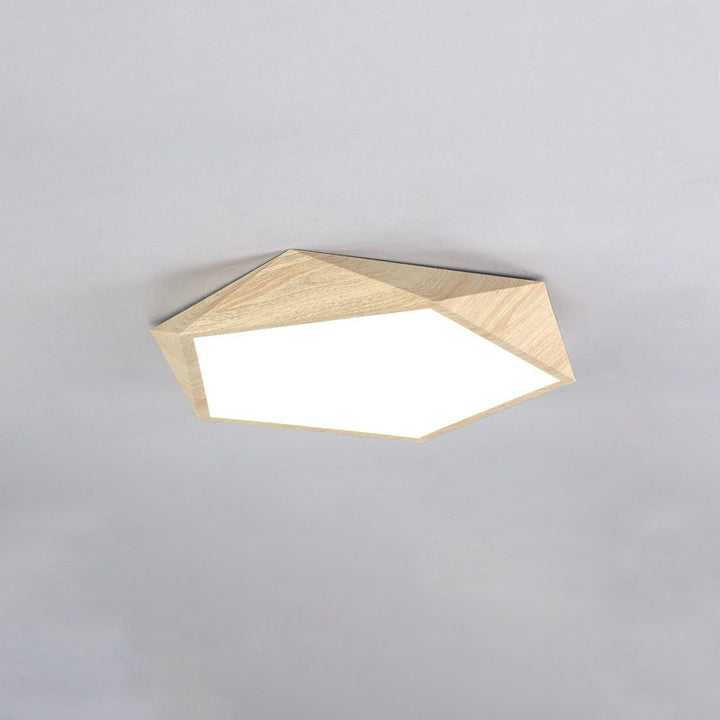 Zeitgenössische nordische unregelmäßige fünfeckige Eisen PVC LED Unterputz-Deckenleuchte für Schlafzimmer 