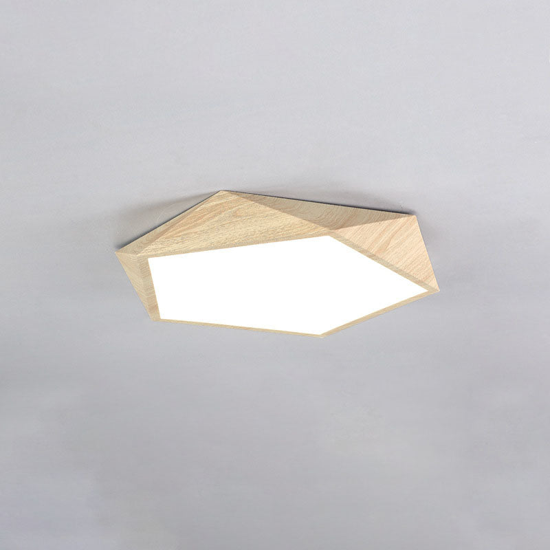 Zeitgenössische nordische unregelmäßige fünfeckige Eisen PVC LED Unterputz-Deckenleuchte für Schlafzimmer 