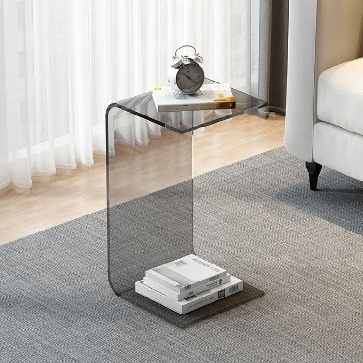 Zeitgenössischer skandinavischer quadratischer Acryl-Beistelltisch 1-stufig für das Wohnzimmer 