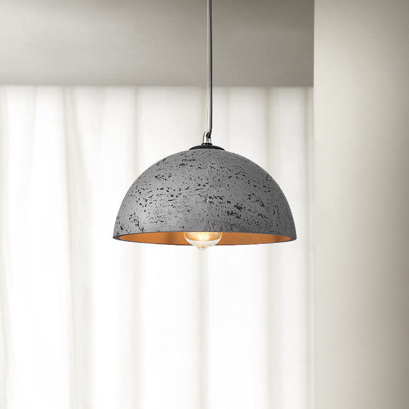 Minimalistische Harz Rundkuppel Handgefertigte 1-Licht Pendelleuchte 