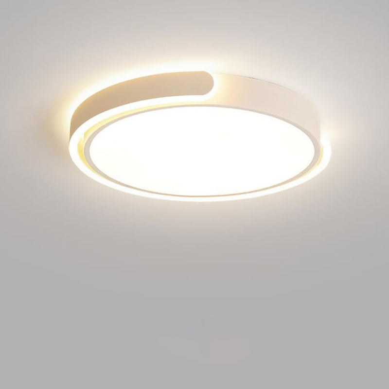 ضوء سقف LED مثبت بشكل متدفق من الألمنيوم الأكريليكي المستدير بتصميم بسيط حديث لغرفة النوم 