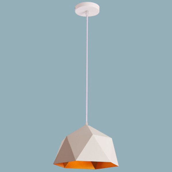 Lámpara colgante geométrica de hierro en forma de rombo con 1 luz de macarrón moderno 