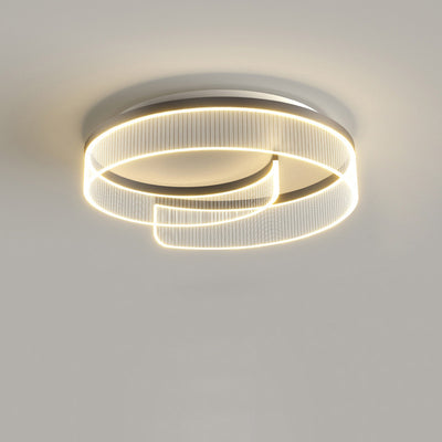 Plafonnier LED rond minimaliste moderne en acrylique, fer et aluminium pour salon 