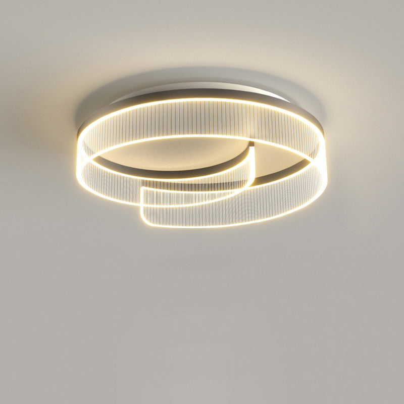 Plafonnier LED rond minimaliste moderne en acrylique, fer et aluminium pour salon 
