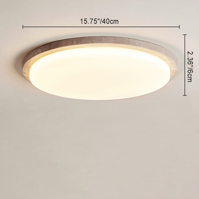 Moderne minimalistische runde LED-Deckenleuchte aus Chalcopyrit und Acryl für das Schlafzimmer 