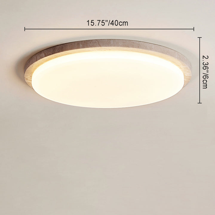 Moderne minimalistische runde LED-Deckenleuchte aus Chalcopyrit und Acryl für das Schlafzimmer 