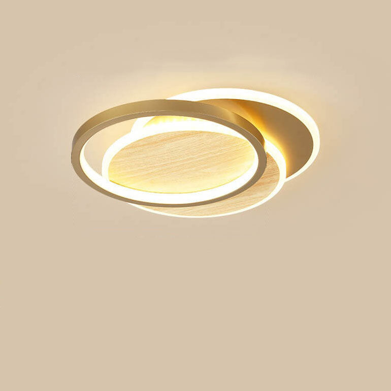 Nordic Modern Wrought Iron Circular LED Flush Mount Lighting