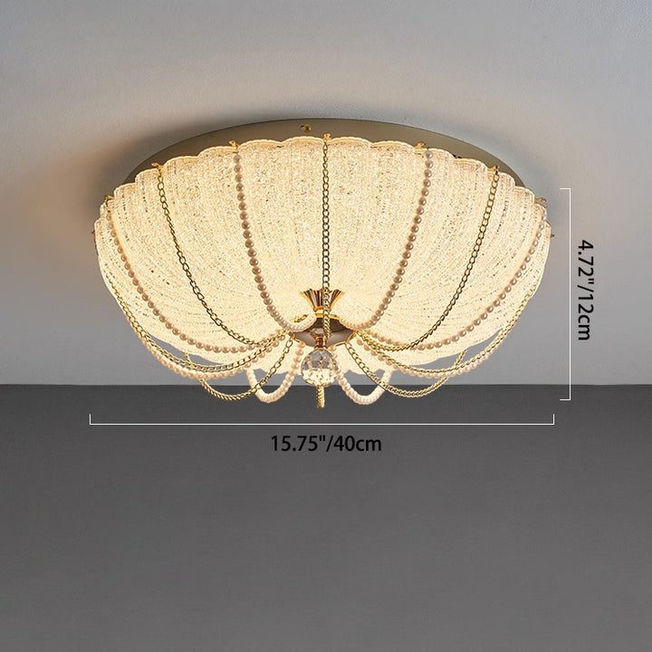 Moderne Art Deco Kürbis Halb Runde Eisen Kristall LED Unterputz Deckenleuchte Für Schlafzimmer 