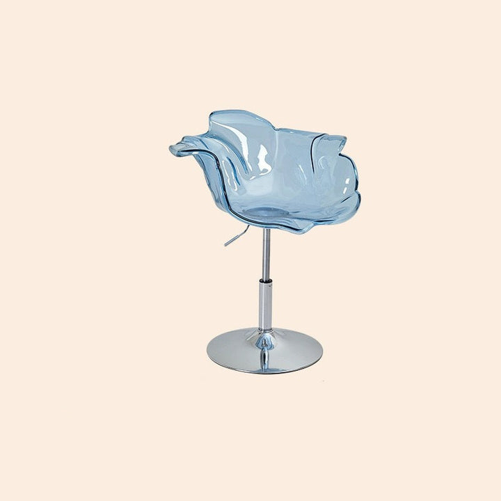 Chaise de salle à manger contemporaine créative en forme de pétale en PC, relevable, avec dossier et accoudoirs, pour salle à manger 