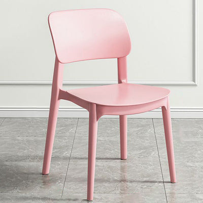 Chaise de salle à manger empilable carrée en plastique macaron nordique contemporain avec dossier ouvert pour salle à manger 