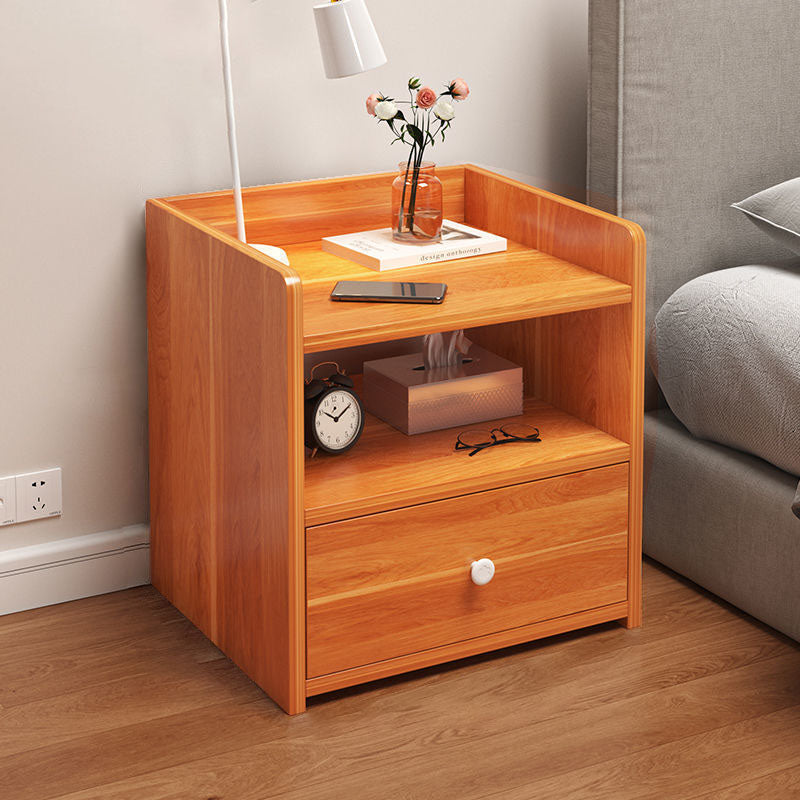 Table de chevet rectangulaire minimaliste moderne en panneau de densité avec 1/2/3 tiroirs pour chambre à coucher 